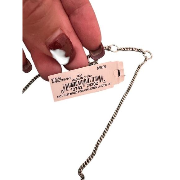 Givenchy Silver-Tone Multi Crystal Pendant Adjustable Y-Neck Necklace Women - Picture 6 of 11